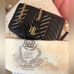 Lauren Ralph Lauren-  Black Quilted Brenda Shoulder Bag
